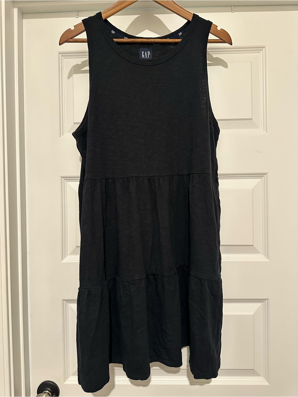 GAP Black Sleeveless Tank Dress with Crew Neck
